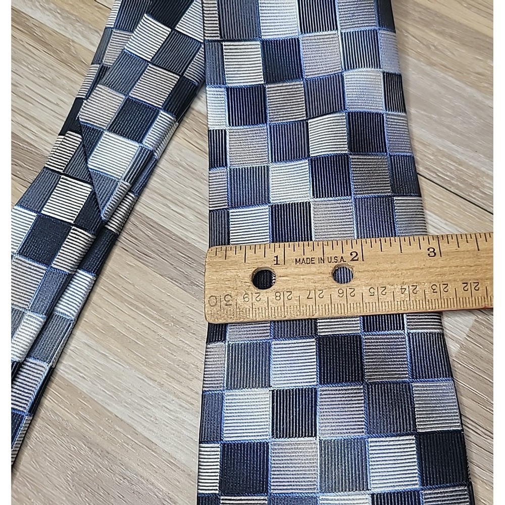 Pronto Uomo Couture Silk Tie Checker Pattern Mens Wearhouse New w Tag - Picture 5 of 9